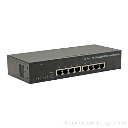 8-port 10/100/1,000M Desktop PoE Switch, External Power Adapter Supply, USB Product